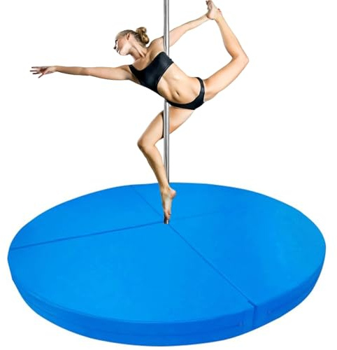 Vikbar och bärbar pole dance-matta – slitstark pole dance-matta med bärhandtag, perfekt för träning, träning och skydd.