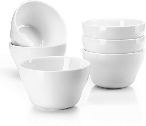 Sweese Set of 6 Porcelain Bouillon Cups, White High-Grade Durable Professional, 6.0 Count