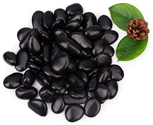 [18 Pounds] Black Pebbles Aquarium Gravel River Rock, Natural Polished Decorative Gravel,Garden Outdoor Ornamental River Pebbles Rocks,Black Stones，Polished Gravel for Landscaping Vase Fillers (18.6)