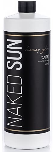 Naked Sun Honey Glow Dark Bronze Spray Tan Solution - 32 oz Airbrush Sunless Self Tanning Spray