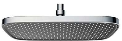 Soffione a pioggia D2201E quadrato - 30 x 21 cm - anti-calcare - colore selezionabile, Colore:Chrom/Schwarz matt