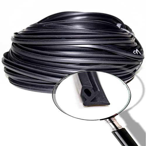 Junta goma aislante para cristal de ventanas de aluminio y pvc, S-1125 negro, (10mts).