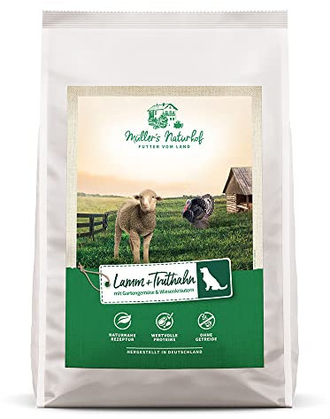 Müllers Naturhof - Lamm und Truthahn - 12 kg - Trockenfutter für alle Hunderassen - Hundefutter
