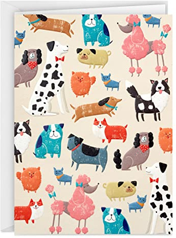 Hallmark Blank Cards, Colorful Dogs (20 Cards with Envelopes)
