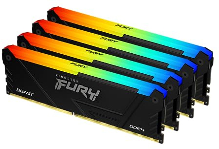 Kingston FURY Beast RGB 32GB 3200MT/s DDR4 CL16 DIMM (Kit mit 4) PC Arbeitsspeicher KF432C16BB2AK4/32