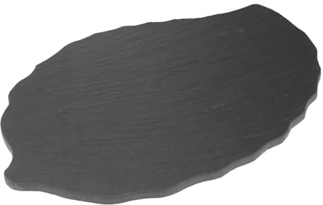 Zerodeko Plato De Barbacoa Forma De Plato De Servir Multifuncional De Pizarra Natural Para Steak Para Presentación De Comidas