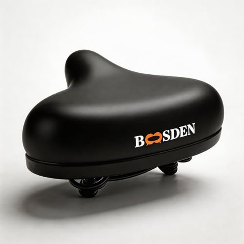 BOOSDEN Sellino per bicicletta, comodo sellino per mountain bike, per uomini e donne, sella per bici da strada con memory foam antiurto, sella universale in pelle impermeabile per BMX, MTB e strada