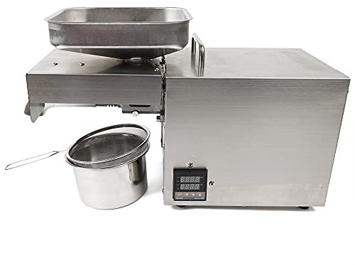 ACROSSPART Edelstahl ÖLpresse Automatisch Elektrische ÖLpresse Temperatur Einstellbar Automatische ÖLmüHle 610W Olivenöl Presse