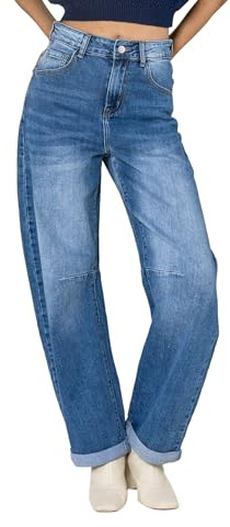Nina Carter YY307 Jean pour femme Barre Fit – Jean taille haute style maman en denim stretch, coupe large, XL