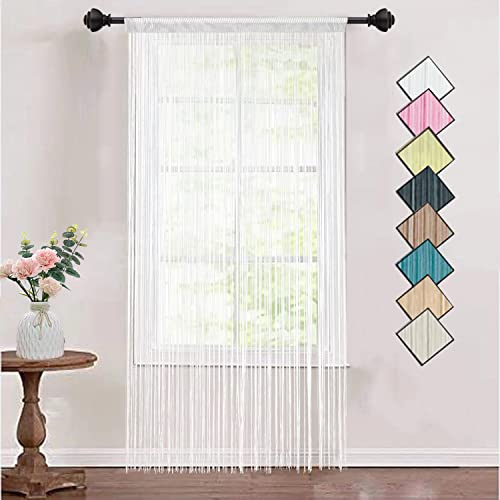 HSYLYM String Curtains 35x96 Inch White 1 PC | Modern Decoration,Insect-proof While Keeping Light and Air Flowing Freely,Ideal for Doorways,Patios,Room Divider