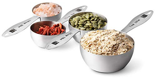 DI ORO® Set di misurini in acciaio inossidabile - Misurini di tazze resistenti - Misurazioni facili da leggere - Perfetti per gli ingredienti liquidi e secchi - Lavabili in lavastoviglie