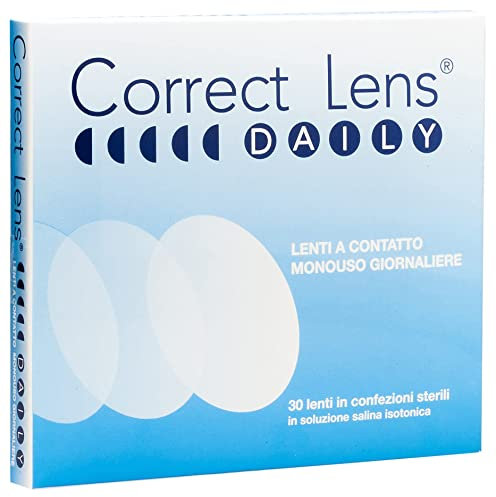 Correct Lens, Daily Lens, Lenti a Contatto Giornaliere per Miopia, Lenti a Contatto Usa e Getta Sicure e Facili da Applicare, Diottrie -3,75, Confezione da 30 Lenti Monouso