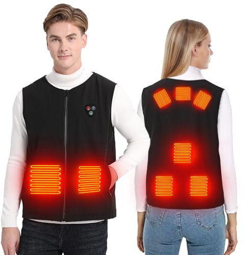 YOYI Heated Vest Electric Jacket for Men and Women, Heated Gilet USB Charging with 3 Levels Adjustable Temp for Washable, Suitable Skiing,Motorcycle, Outdoor,Camping (unisex)