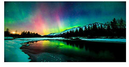 VSOO Bilder Aurora Borealis Polarlicht Leinwanddrucke Bild auf Leinwand Wandbild Natur Landschaft Kunstdruck Wohnzimmer Schlafzimmer Wanddekoration Kein Rahmen-2_60x120cm