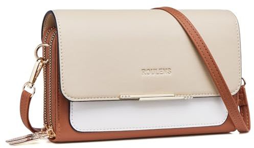 Roulens Small Crossbody Phone Bag for Women,PU Leather Mobile Phone Bags Card Holder Purse and Handbags,Shoulder Bag with Adjustable Strap