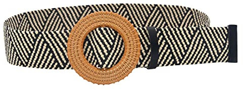 Elastische Gürtel Herren mit Kunststoffschnalle Damen Gürtel gewebte elastische Stretch breite Taillengürtel für Kleider mit Schnalle Still Schal Geflochtener Schmaler Gürtel Damen Stoffgürtel