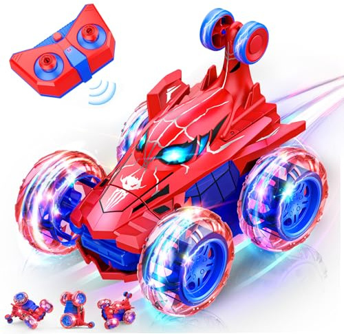 Braxel 360° Flips Remote Control Cars, Kids Toys for 3-12 Year Old Boy Gifts, Boys Toys age 3-9 Girls Birthday Presents, Monster Truck RC Car with LED Lights Outdoor Garden Game