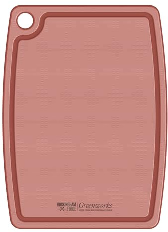 Rockingham Forge Greenworks Chopping Board Recycled Plastic 37x28cm - Red, BPA Free Cutting Board, Dishwasher Safe & Heat Resistant