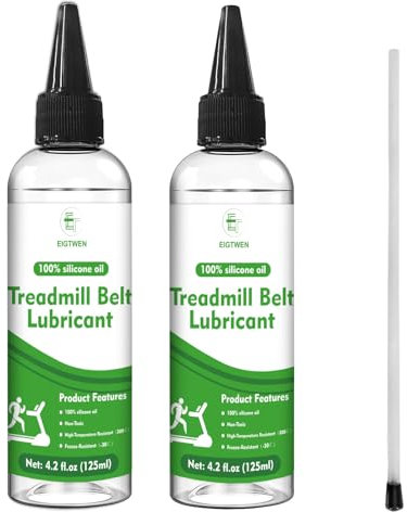 EIGTWEN 2 x 125ml Treadmill Lubricant Oil, 100% Silicone Treadmill Oil, High Temperature Resistant Stable Treadmill Belt Lubricant, Treadmill Lube Suitable for Most Types of Treadmills