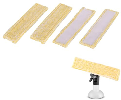 Ersatzpads für Kärcher Fensterreiniger - 4 Stück Kärcher Fenstersauger Zubehör - Ersatzmikrofaser Wischbezug, Entfernt Effektiv Schmutz Streifen, Kompatibel mit Kärcher WV2 WV5