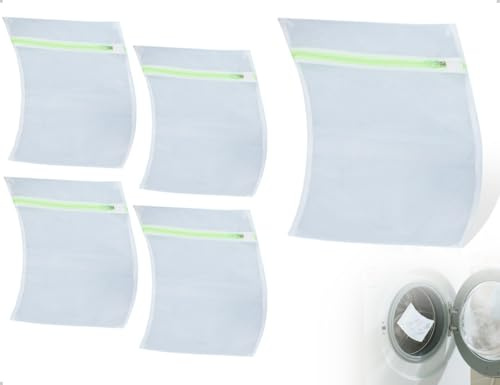 Emezddo Lot De 4 Sacs à Linge, Filet à Linge RéUtilisable En Maille Avec Fermeture éClair Verte Pour Vestes, Manches Courtes, Pantalons, Sous-VêTements, Chaussettes Et VêTements De BéBé