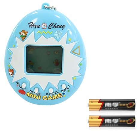Tomedeks 1 Stück elektronisches Haustier-Handheld-Mini-Retro-Spielgerät, elektronisches virtuelles Haustier mit Farbdisplay – interaktives Spielzeug – Spielzeug für Kinder ab 8 Jahren(Blau)