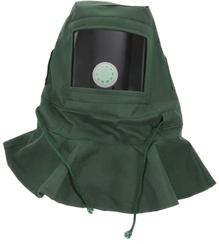 Outanaya Casco Per Sabbiatura e Cappuccio Protettivo Traspirante, Maschera Abrasiva Per Lavorazione Legno e Levigatura, Equipaggiamento Antipolvere Professionale Per Uso in Officina e Costruzione