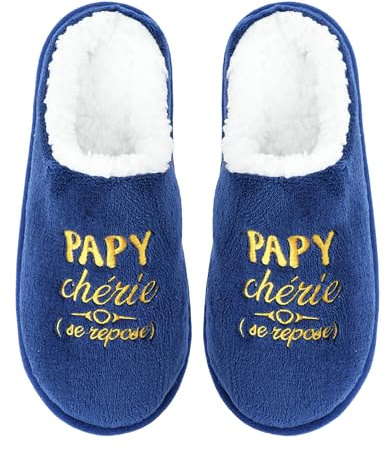 Merclix Chausson Papy Cadeau Papy Anniversaire Cadeau Fete Des Grand Pere Idee Cadeau Grand Pere Original