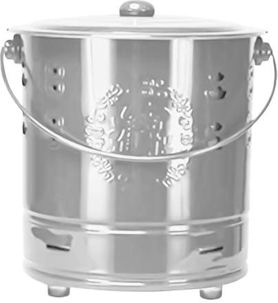 Mihauuke Barile Di Combustione - per Carta e Rifiuti in Acciaio Inossidabile con Coperchio - Portatile Per Giardino Campeggio Spiaggia Fattoria