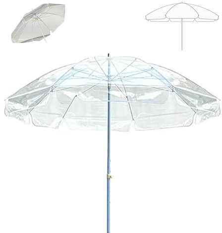 IMUNKT Ombrellone Da Giardino Trasparente 240cm Grande Ombrello Da Matrimonio Esterno Altezza Regolabile Ombrellone Da Mercato Antivento E Pioggia