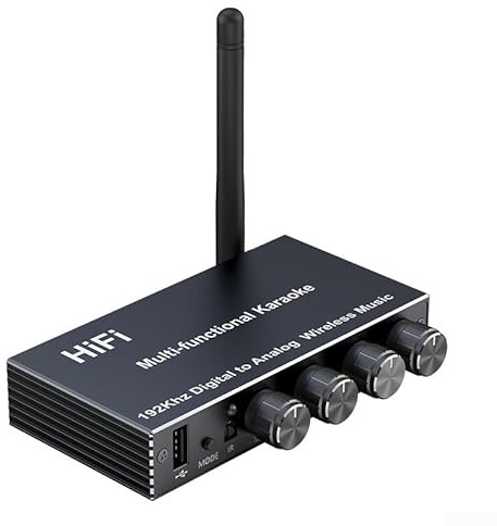 Récepteur Bluetooth 5.4 pour HiFi, adaptateur audio sans fil avec entrées AUX/MIC/USB, récepteur audio Bluetooth pour PC/Mac/Smartphone/tablette/récepteur AV