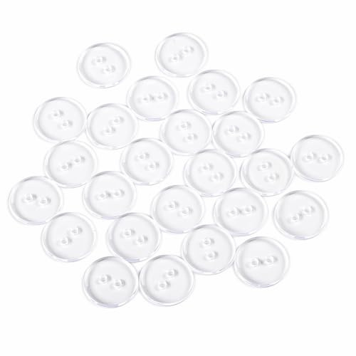 Clear Resin Buttons 15mm 2-Hole Transparent, Invisible Shirt Buttons