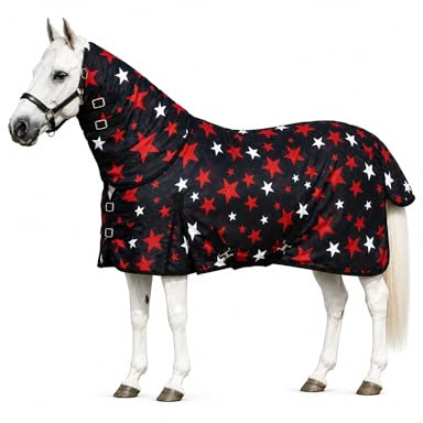THKtack Fly Rug with Detachable Neck Cover | 160 GSM Breathable Mesh Horse Fly Sheet | Lightweight Horse Rug with Cross Surcingles, Double Front Closure & Tail Flap (5'6)