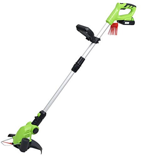 vidaXL Teleskop Rasentrimmer mit Akkupack 20V 1500mAh Li-Ionen 2-in-1-Funktion Verstellbarer Zusatzgriff Freischneider Akku Motorsense Elektro Trimmer