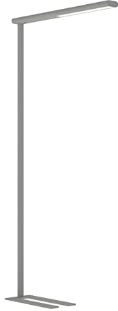 MAUL LED-Standleuchte MAULjet, dimmbar – Breite Arbeitsplatzleuchte fürs Büro – Energieeffiziente Stehleuchte mit 4000K Farbtemperatur – silber