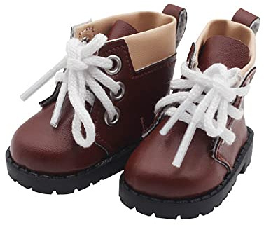 niannyyhouse Plüsch-Puppenstiefel, Lederschuhe, Länge: 5,5 cm, 20,3 cm, Dunkelbraun