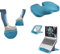 Set Leitz Schreibtisch-Fußstütze + Sitzkissen + Laptopständer, ideal im Home Office, reduzieren Nacken- & Rückenschmerzen, Schaumstoff mit Stoffbezug, IGR-zertifiziert, Ergo Cosy Serie, Sanftes Blau