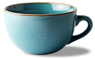 Grande tasse de 700 ml en céramique avec poignée pour céréales, soupe, ramen, salade, thé (bleu)