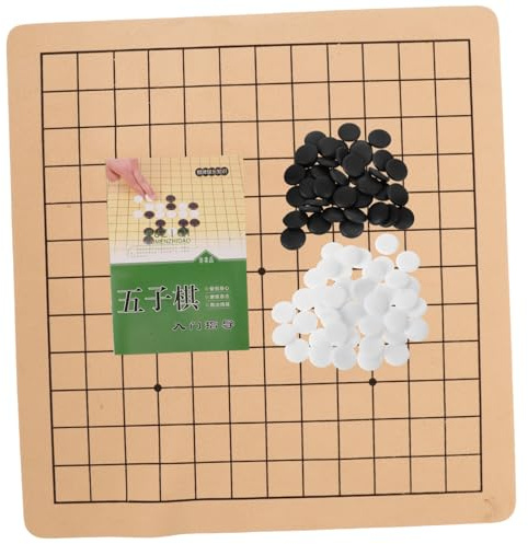 GALPADA Jeu D'échecs de Go Éducatif pour Garçon et Filles et Adultes Plateau, Impression Claire, Pièces Noires et Blanches, Style Manuel Aléatoire, Intérieur et Plusieurs Styles