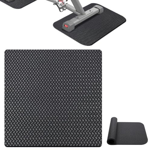 SGZIOO 2 stycken skyddsmatta för träningsredskap, 63,5 x 30 cm, 5 mm gymmatta för sportverktyg, löpband och motionscykel, halkfri