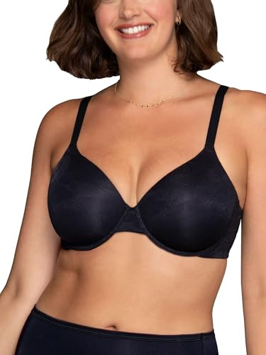 Vanity Fair Women's Breathable Luxe Lightweight Spacer Bra | Natural Shaping, Light & Airy, Underwire Bras | Full Coverage Cups up to DD, Midnight Black, 40C