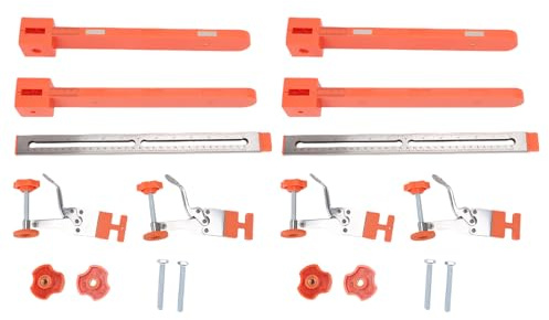 Drawer Slide Jig Kit Drawer Slide Installation Jig Drawer Hardware Jig Kit Quick Fixing Tools for Woodworking and Home Renovation Stainless Steel Ruler 4 Jigs 2 Rulers 4 Clamps