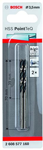 Bosch Professional PointTeQ 2608577160 HSS Spiral Drill Bit (for Metal, 3.5 x 39 x 70 mm, Accessories Drill Screwdriver), dia 3.5 mm