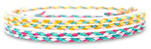Made by Nami Boho Surfer-Armband 2-er Set Damen & Herren - Handmade Strand Festival Accessoires - 100% Wasserfest & Verstellbar - Freundschaftsarmbänder geflochten Mädchen Stoff-Armband (Retro Set)