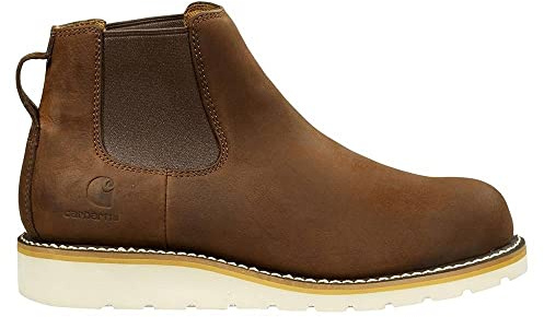 Carhartt Men’s Chelsea Boots - Wedge Style Slip On Work Boots with Insite Technology Footbeds & Slip-Resistant Outsoles, Dark Brown - 12W