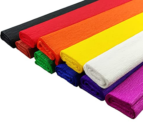 Netuno 10 rollos de papel crepé multicolor 200 x 50 cm papel para manualidades decoración fiestas bodas cumpleaños DIY envoltorios regalo carnaval Pascua Navidad