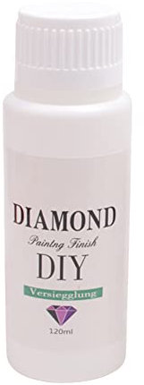 120 ml de acabado de pintura de diamante para pintura de diamantes, sellado protector transparente, adhesivo de diamante de secado rápido con cabezal de esponja, mejora de brillo para fijación