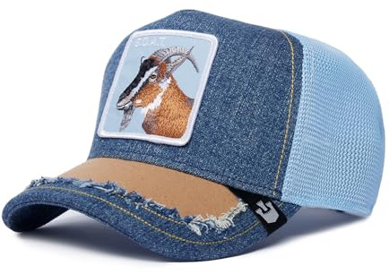 Goorin Bros Silky Goat Cabra Azul Gorra de Camionero Ajustable