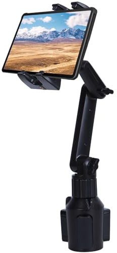 SUNNINGUP Getränkehalter Auto Tablet Halterung, KFZ Tablet Halterung für 4-12,9“ Tablet & Handys, Getränke Tablethalterung Handy Halter für iPad Pro 12.9 10.5 9.7 Air Mini, Tab, Kindle Fire, iPhone