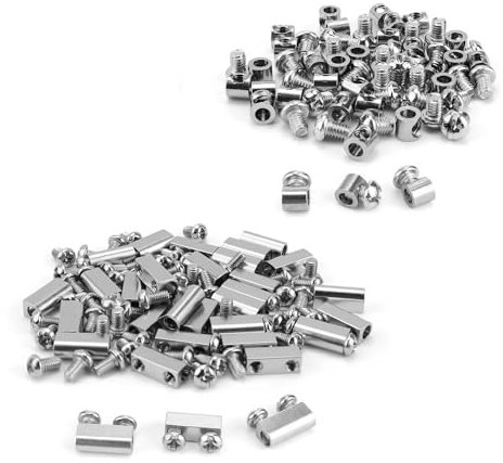 HERKINDNESS Drahtseilklemme 3mm, 60 Stück Drahtseilklemme, mit Schrauben Seilklemme, Stahlseil Klemme, für Befestigung von Kabeln Drahtseil Zeltseilen Wäscheleinen